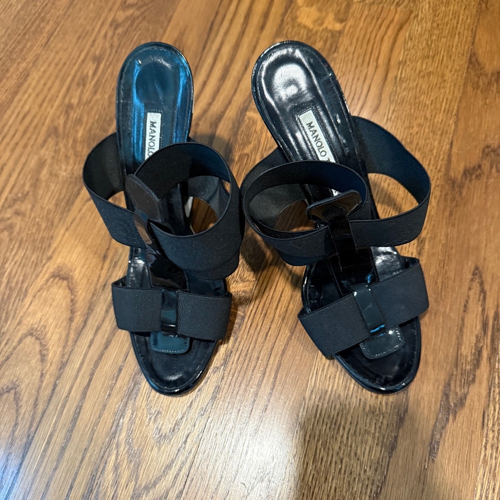Manolo Blahnik zebra sandals